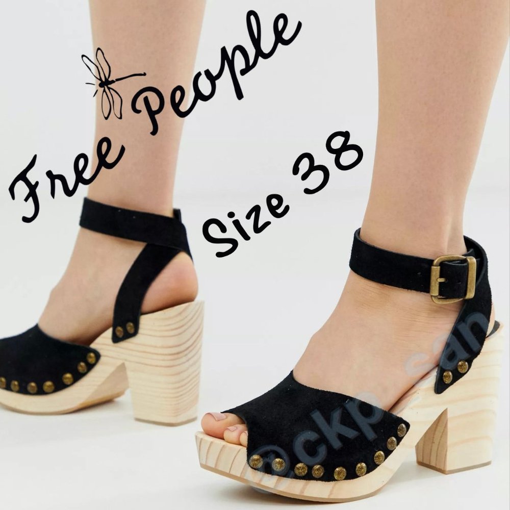 NWOT Free People Pasadena Suede Clog Sz 38